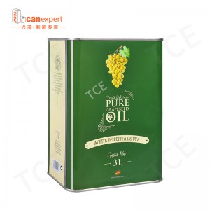 3L Food Grad Dreptuncular Extra Virgin Olive Ulei Can 2 litri/litre dreptunghiul de gătit ulei